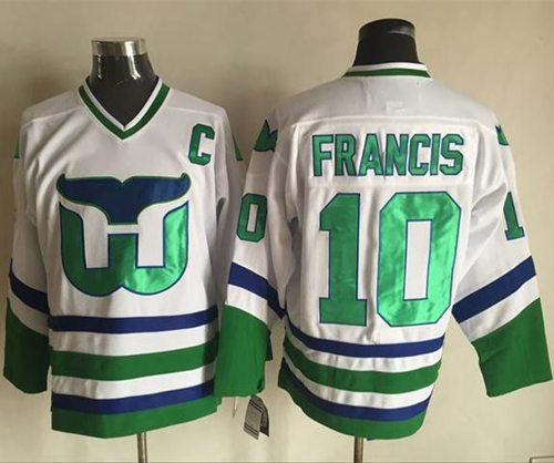 Ron Francis #10, Hartford Whalers White CCM high quality Throwback Jersey